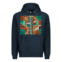 Navy blessed cross Premium Hoodie - BarkalooDesign