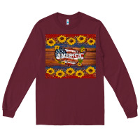 Burgundy usa map Long Sleeve Tee - Artiststas