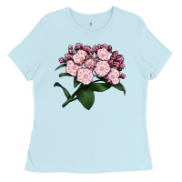 Baby Blue Mountain Laurel Flower Illustrations Ladies Tee - LillyAllenDesigns