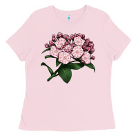Bubblegum Pink Mountain Laurel Flower Illustrations Ladies Tee - LillyAllenDesigns