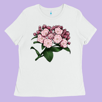 Mountain Laurel Flower Illustrations Ladies Tee Designed By Lillyallendesigns