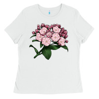 White Mountain Laurel Flower Illustrations Ladies Tee - LillyAllenDesigns