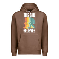 Chestnut bigfoot t  shirt bigfoot   this girl believes t  shirt Premium Hoodie - DesigneFamous