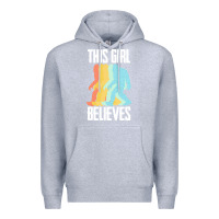 Heather Grey bigfoot t  shirt bigfoot   this girl believes t  shirt Premium Hoodie - DesigneFamous
