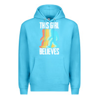 Ocean Blue bigfoot t  shirt bigfoot   this girl believes t  shirt Premium Hoodie - DesigneFamous