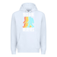 White bigfoot t  shirt bigfoot   this girl believes t  shirt Premium Hoodie - DesigneFamous