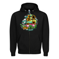 Black Campeche State Of Mexico Map Zipper Hoodie - RanaPortraitStore