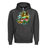 Charcoal Heather Campeche State Of Mexico Map Zipper Hoodie - RanaPortraitStore