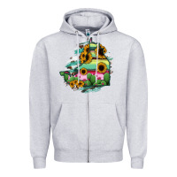 Heather Grey Campeche State Of Mexico Map Zipper Hoodie - RanaPortraitStore