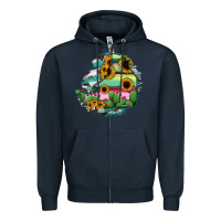 Navy Campeche State Of Mexico Map Zipper Hoodie - RanaPortraitStore