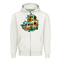 Oatmeal Heather Campeche State Of Mexico Map Zipper Hoodie - RanaPortraitStore