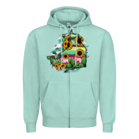 Seafoam Campeche State Of Mexico Map Zipper Hoodie - RanaPortraitStore