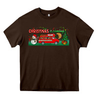 Chocolate Brown christmas is coming Heavy Core Tee - BundleAndBundleShop
