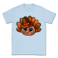 Dusty Blue turkey and leopard pattern and thanksgiving hat bbs Classic Tee - BundleAndBundleShop