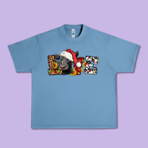 Love Christmas Black Angus Urban Heavy Tee Designed By Lillyallendesigns