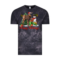 Cloud Black happy holidays baby deer Vintage Tee - LillyAllenDesigns