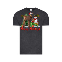 Vintage Black happy holidays baby deer Vintage Tee - LillyAllenDesigns