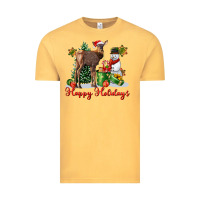Vintage Mustard happy holidays baby deer Vintage Tee - LillyAllenDesigns