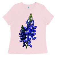 Bubblegum Pink Bluebonnet Flower Illustrations Ladies Tee - LillyAllenDesigns
