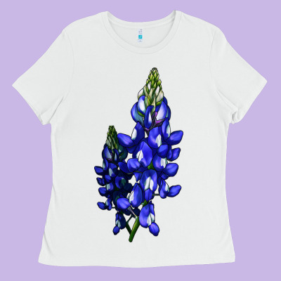 Bluebonnet Flower Illustrations Ladies Tee Designed By Lillyallendesigns