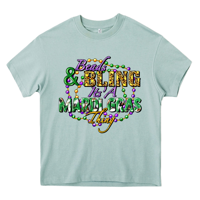 Heads And Bling It's' A Mardi Gras Thing Heavy Core Tee by FaDigitalArtStudio | Teevron