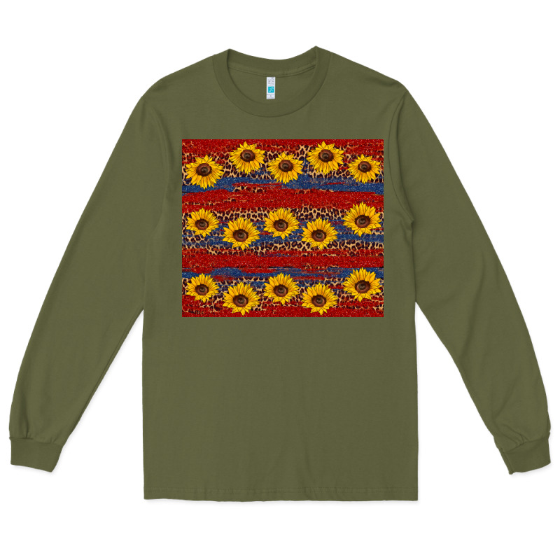 Usa And Sunflower Pattern Long Sleeve Tee by Artiststas | Teevron