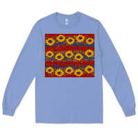 Colony Blue usa and sunflower pattern Long Sleeve Tee - Artiststas