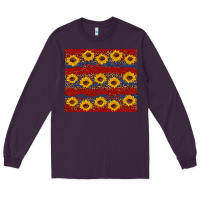 Plum usa and sunflower pattern Long Sleeve Tee - Artiststas