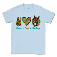 Dusty Blue Peace Love Donkeys Classic Tee - Jasminsmagicworld