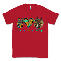 Red Peace Love Donkeys Classic Tee - Jasminsmagicworld