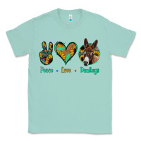 Seafoam Peace Love Donkeys Classic Tee - Jasminsmagicworld