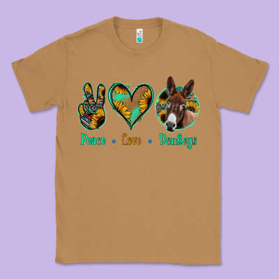 Peace Love Donkeys Classic Tee Designed By Jasminsmagicworld