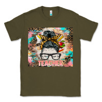 Army Green teacher messy bun tumbler Classic Tee - BarkalooDesign