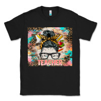 Black teacher messy bun tumbler Classic Tee - BarkalooDesign