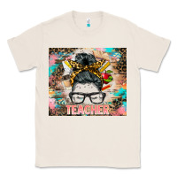 Natural teacher messy bun tumbler Classic Tee - BarkalooDesign