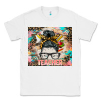White teacher messy bun tumbler Classic Tee - BarkalooDesign