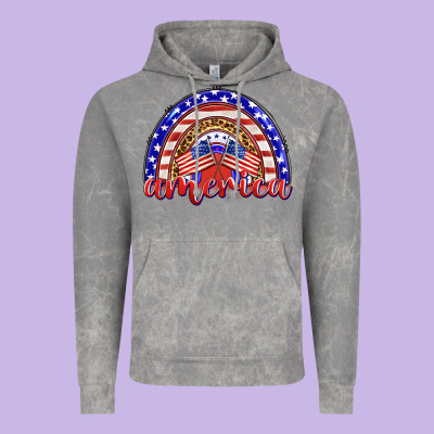 America Rainbow Vintage Hoodie Designed By Barkaloodesign