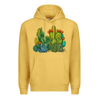 Antique Gold watercolor cactus Premium Hoodie - BarkalooDesign