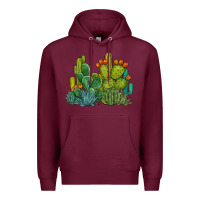Burgundy watercolor cactus Premium Hoodie - BarkalooDesign