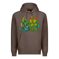 Coffee watercolor cactus Premium Hoodie - BarkalooDesign