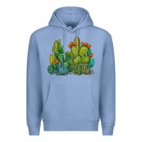 Colony Blue watercolor cactus Premium Hoodie - BarkalooDesign