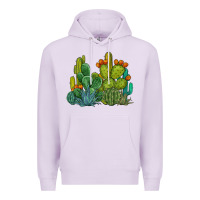 Lilac watercolor cactus Premium Hoodie - BarkalooDesign