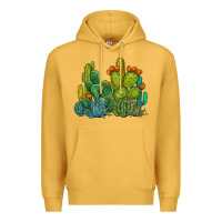 Mustard watercolor cactus Premium Hoodie - BarkalooDesign