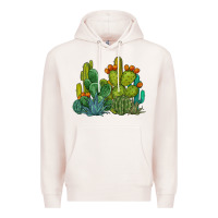 Pale Pink watercolor cactus Premium Hoodie - BarkalooDesign