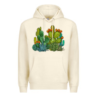 Sandshell watercolor cactus Premium Hoodie - BarkalooDesign
