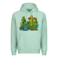 Seafoam watercolor cactus Premium Hoodie - BarkalooDesign