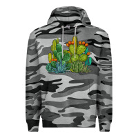 Slate Camo watercolor cactus Premium Hoodie - BarkalooDesign