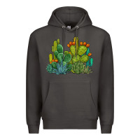 Smoke watercolor cactus Premium Hoodie - BarkalooDesign