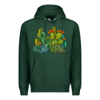 Sports Green watercolor cactus Premium Hoodie - BarkalooDesign