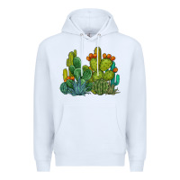 White watercolor cactus Premium Hoodie - BarkalooDesign